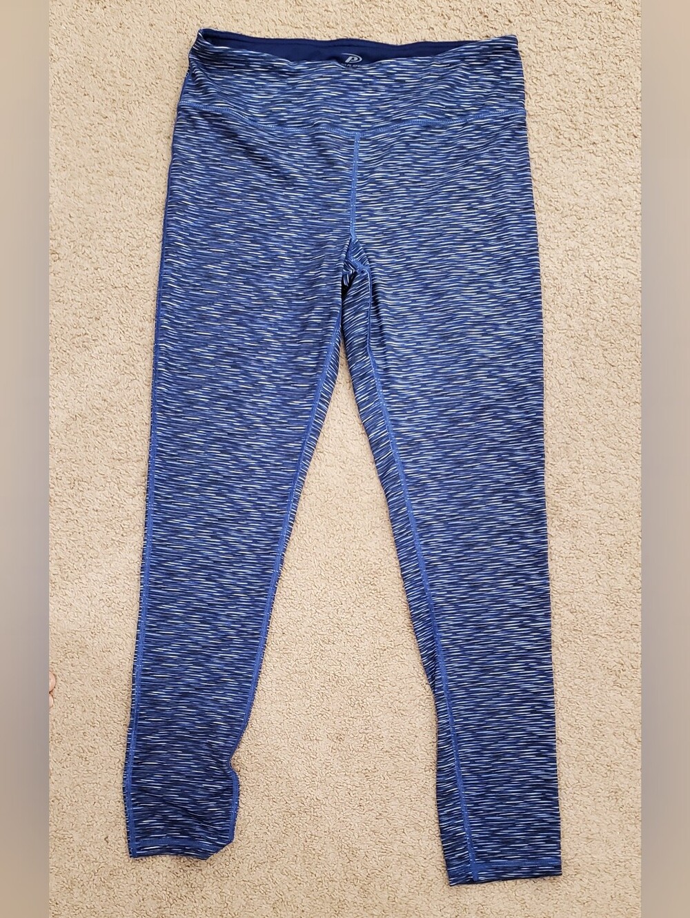 Pro Player Blue Space-Dye Leggings with Subtle White Flecks